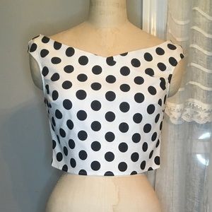 NWT Jenn & Jo Polka Dot Crop Top sz M Last One